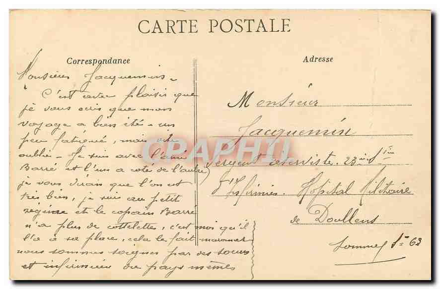 CPA Doue la Fontaine M et L Hotel de Ville  — Rückseite