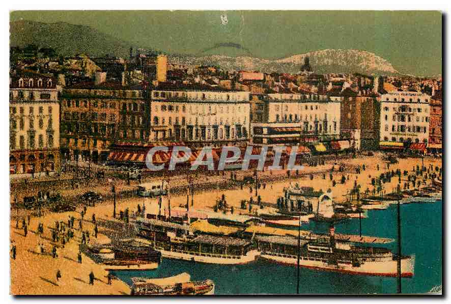 CPA Marseille le Port et le Quai des Belges 