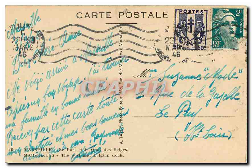CPA Marseille le Port et le Quai des Belges  — Rückseite