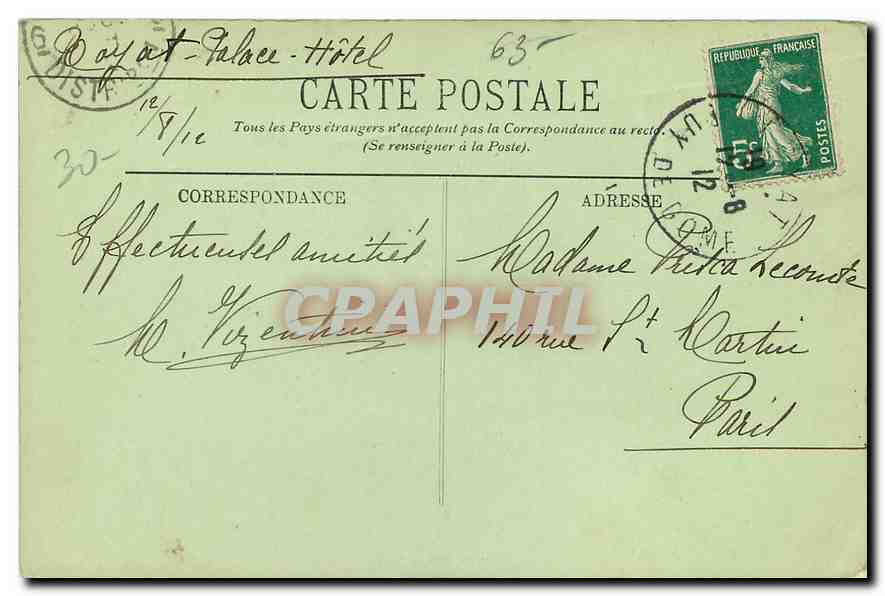 CPA L'Auvergne Interieur d'une Maison auvergnale  — Verso