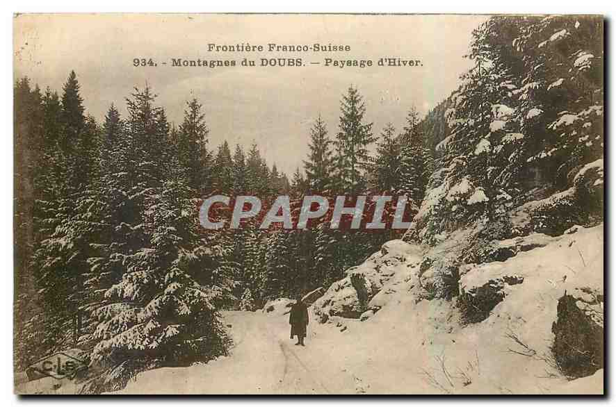 CPA Frontierre Franco-Suisse Montagnes du Doubs Paysage d'Hiver 