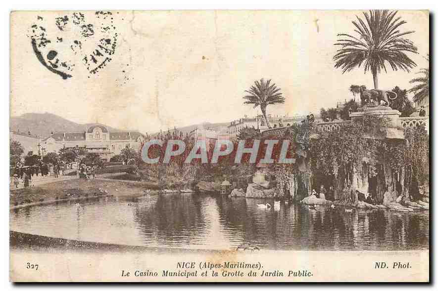 CPA Nice Alpes Maritimes Le Casino Municipal et la Grotte du Jardin Public 