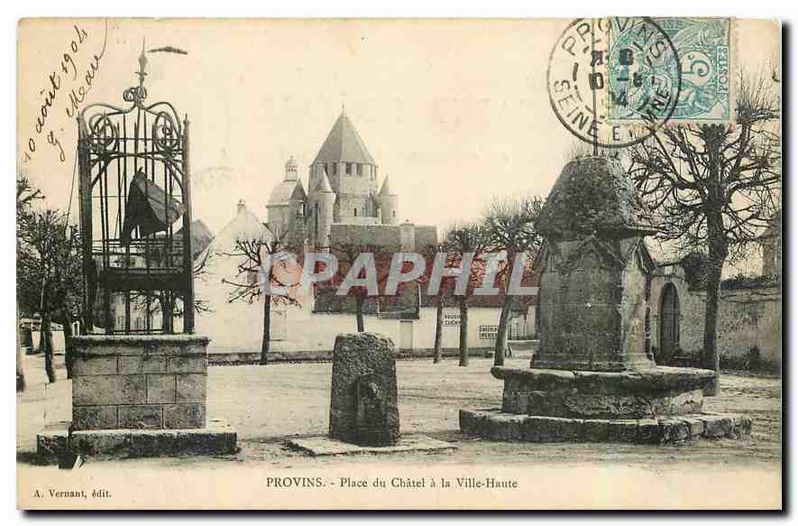 CPA Provins Place du Chatel a la Ville Haute 