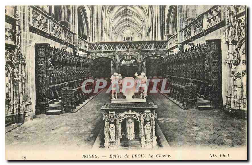 CPA Bourg Eglise de Brou Le Choeur 