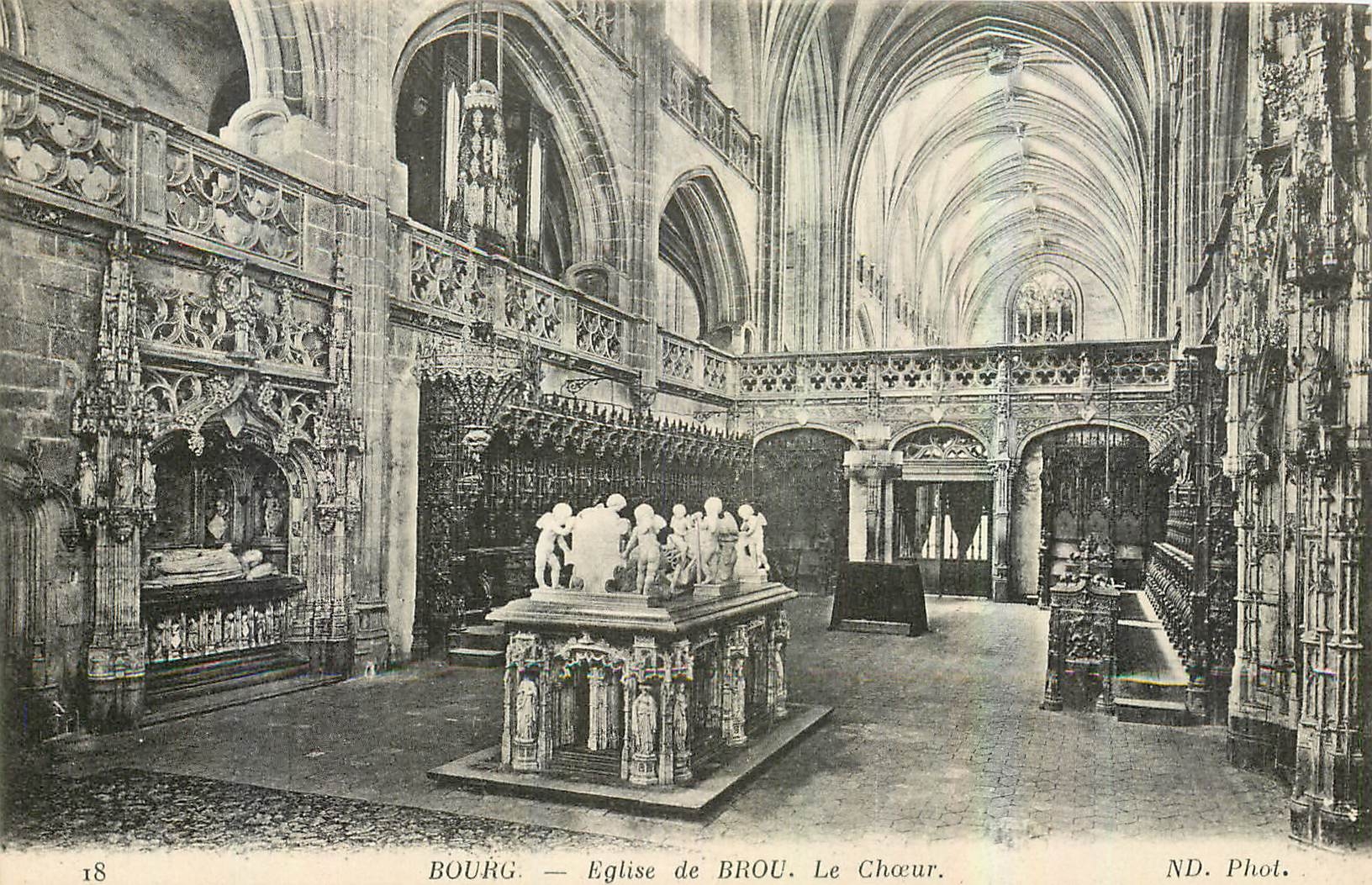 CPA Bourg Eglise de Brou Le Choeur 