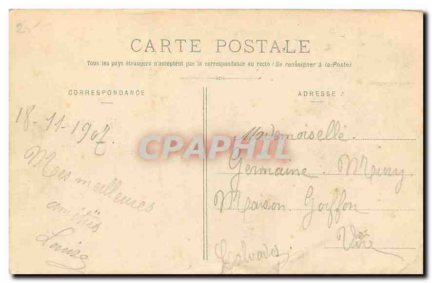 CPA La Grande Trappe Orne Vieille Abbatiale la Forge la Chocolaterie et l'imprimerie sur le bord de — Rückseite