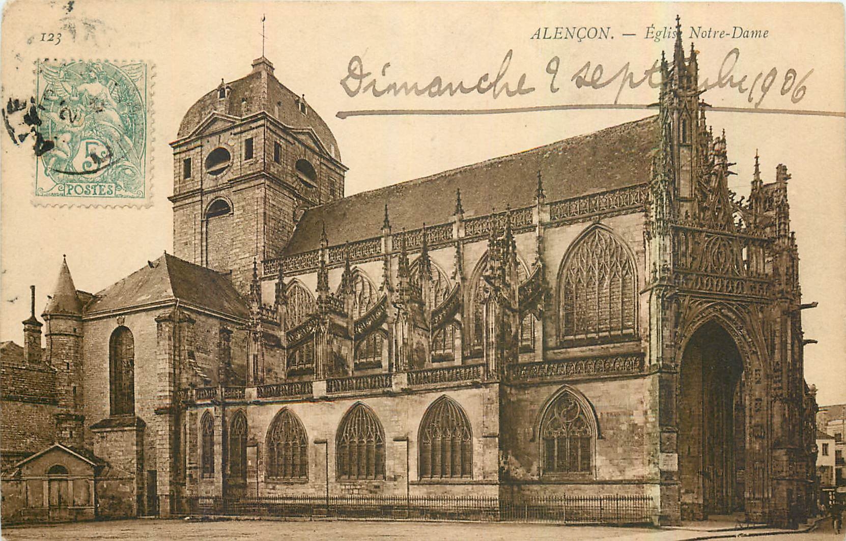 CPA Alencon Eglise Notre Dame 