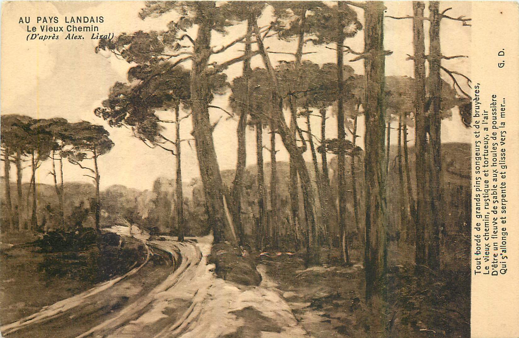 CPA Au Pays Landais Le Vieux Chemin D'apres Alex Liral 