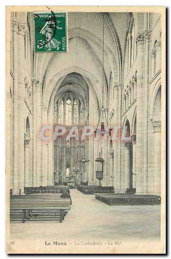 CPA Le Mans la Cathedrale La Nef 