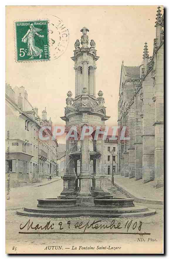 CPA Autun La Fontaine Saint Lazare 
