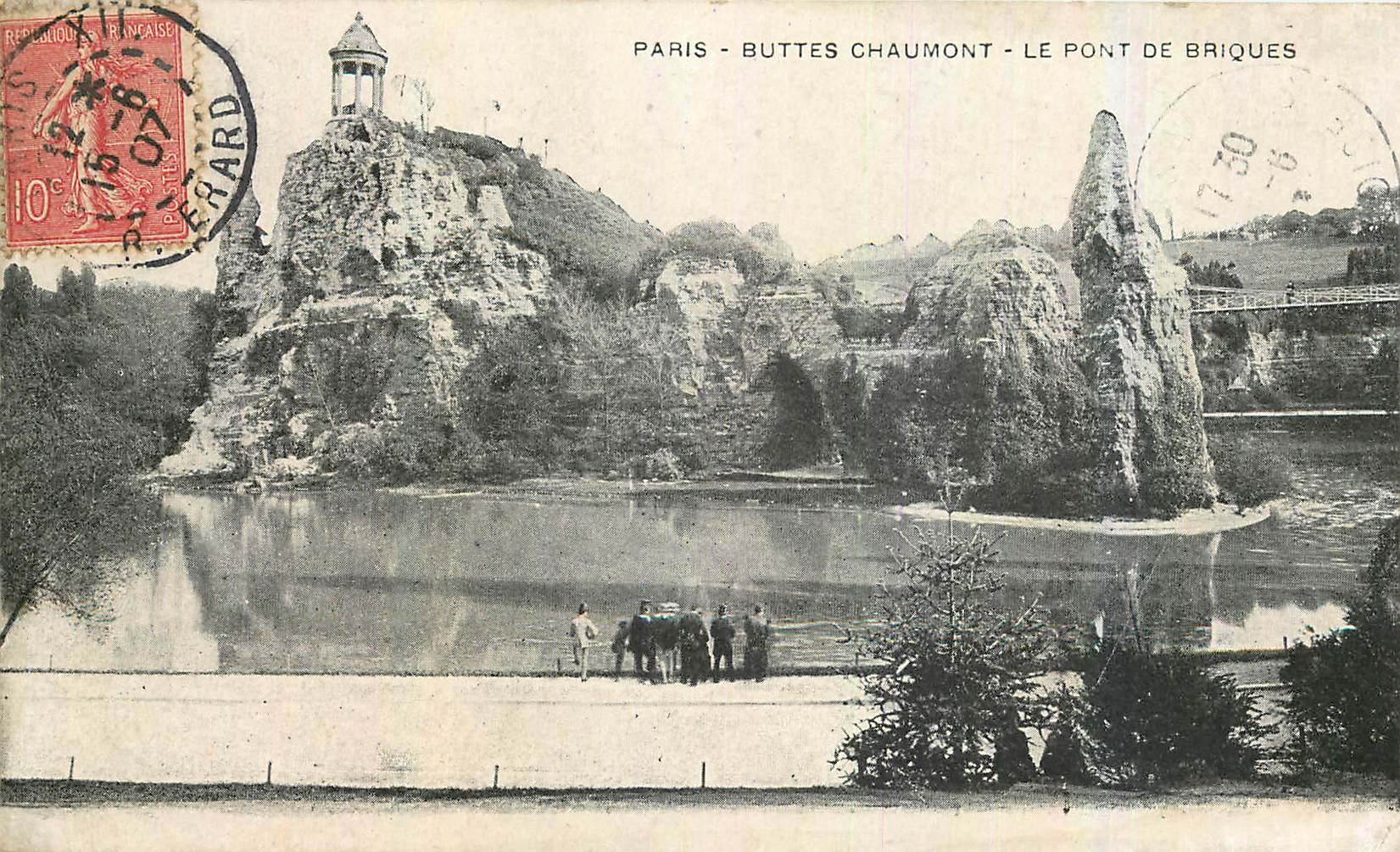 CPA Paris Buttes Chaumont le Pont de Briques 