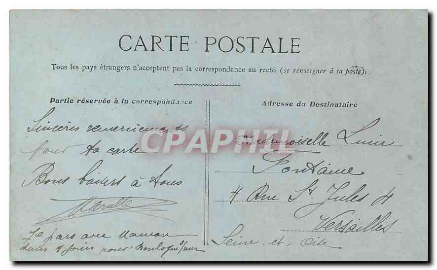 CPA Paris Buttes Chaumont le Pont de Briques  — Rückseite