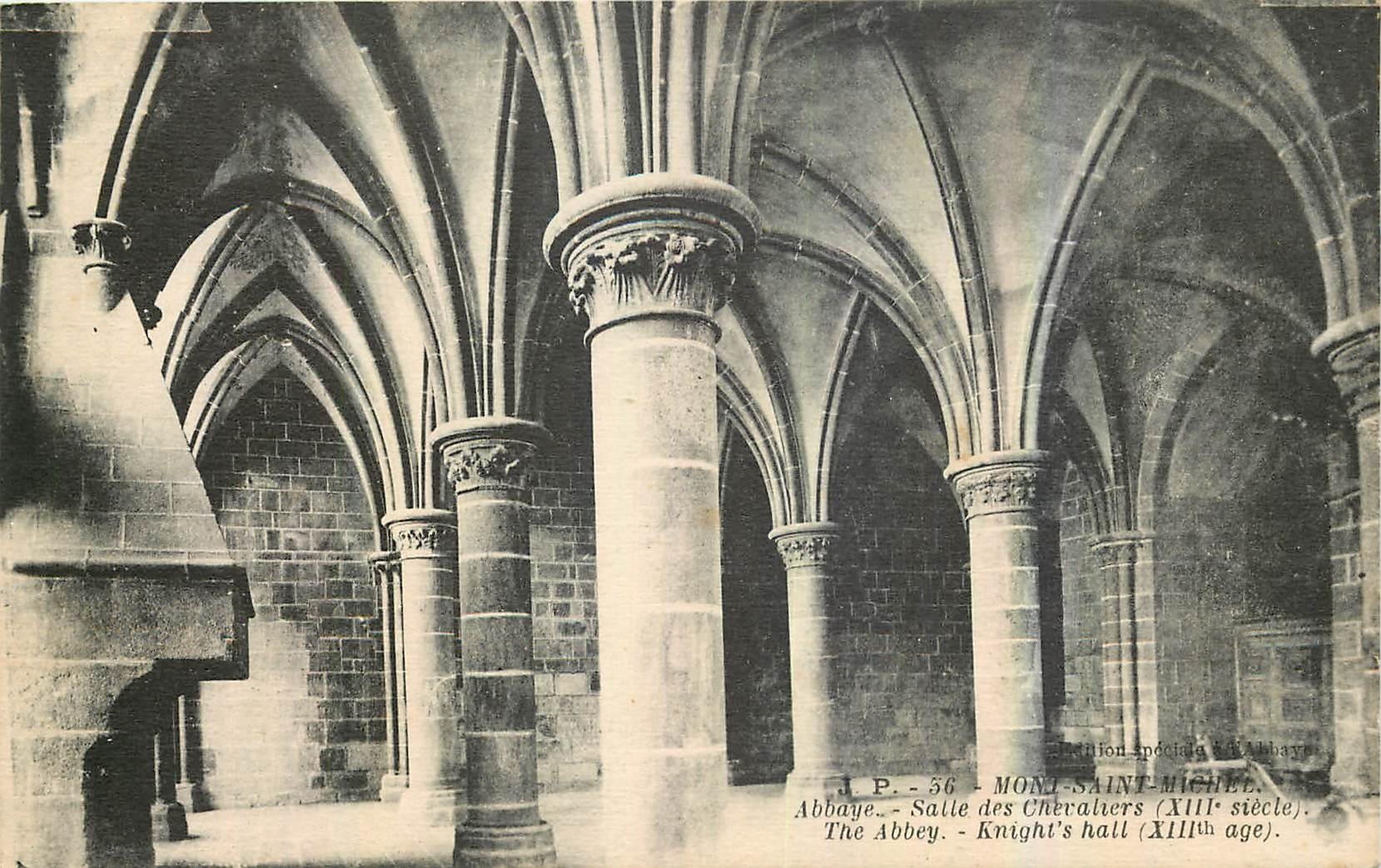 CPA Mont Saint Michel Abbaye Salle des Chevaliers 