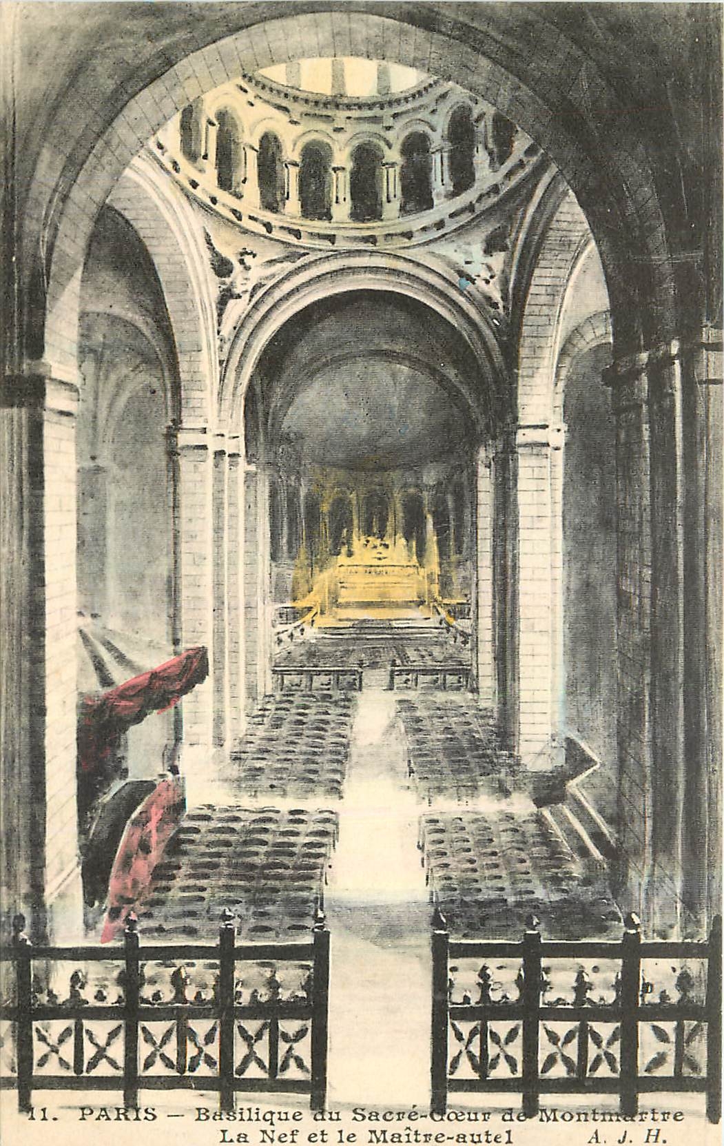 CPA Paris Basilique du Sacre Coeur de Montmartre La Nef et le Maitre Autel 