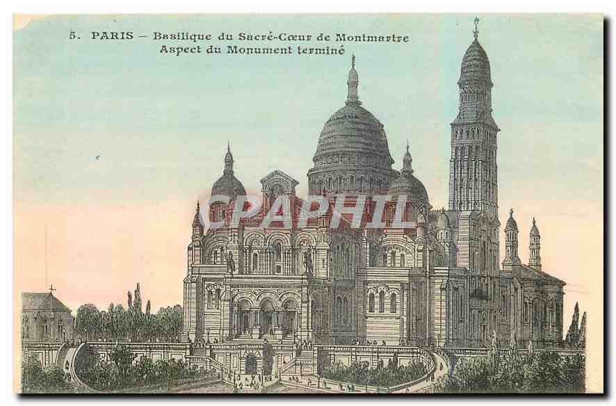 CPA Paris Basilique du Sacre Coeur de Montmartre Aspect du Monument termine 