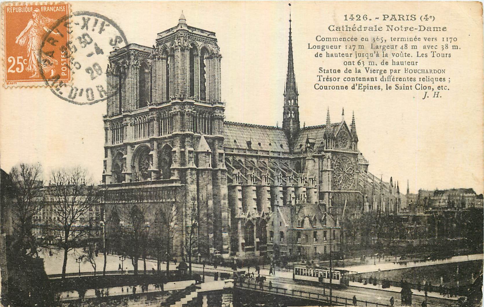 CPA Paris cathedrale Notre Dame 