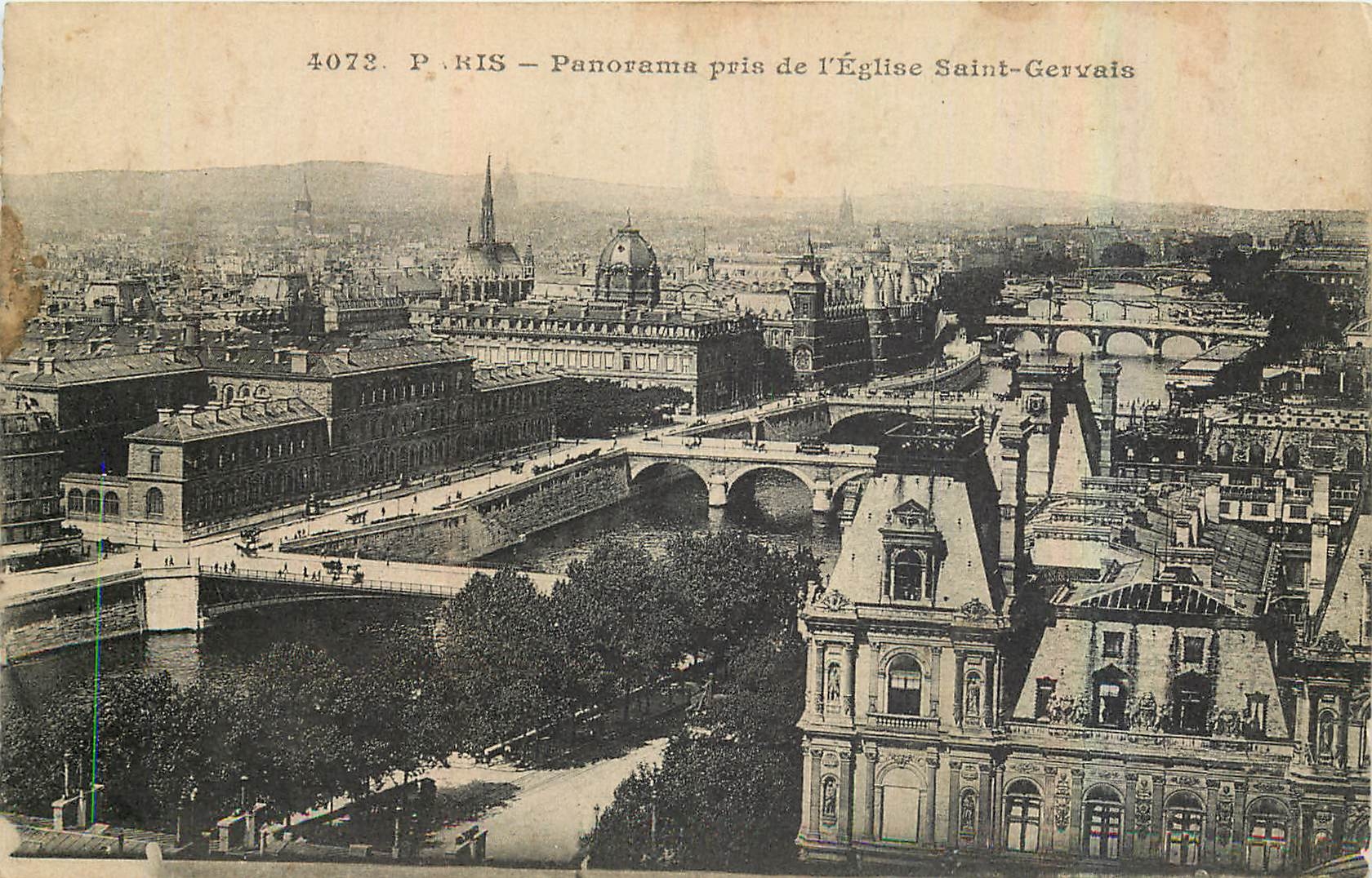 CPA Paris Panorama pris de L'Eglise Saint Gervais 