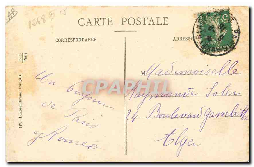 CPA Paris L'Avenue du Bois de Boulogne  — Rückseite