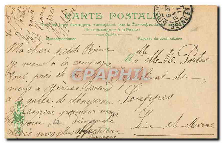 CPA Parc Monceau Monument Guy de Maupassant Enfants — Verso