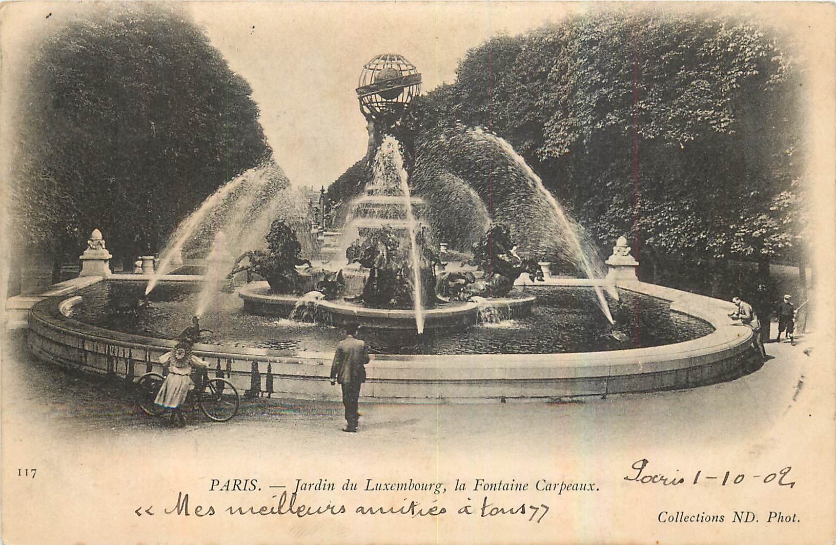 CPA Paris Jardin du Luxembourg la Fontaine Carpeaux 