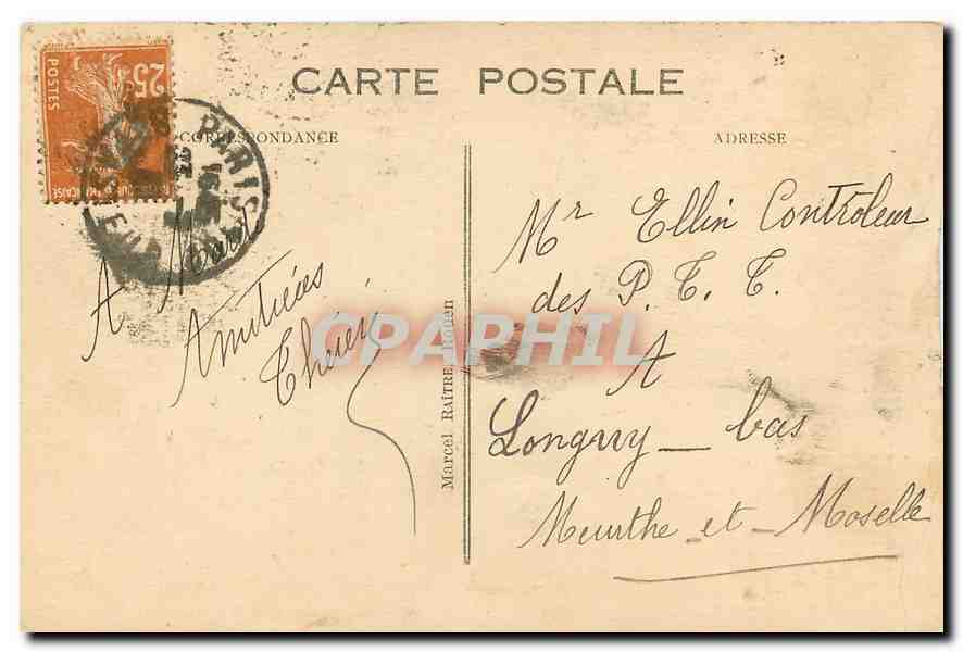 CPA De Rouen au Mavre a bord du Felix Maure Jumieges  — Verso