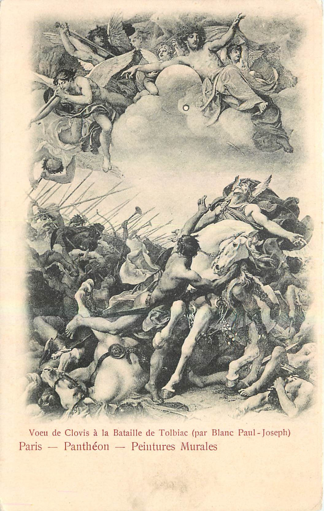 CPA Voeu de Clovis a la Bataille de Tolbiac par Blanc Paul Joseph Paris Pantheon Peintures Murales 