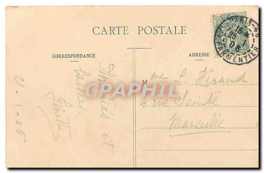 CPA Paris L'Institut et le Pont des Arts Bateau Elixir Combier — Rückseite