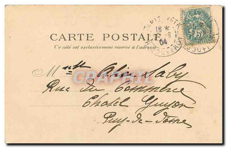 CPA Paris La Colonnade au Parc Monceau  — Rückseite