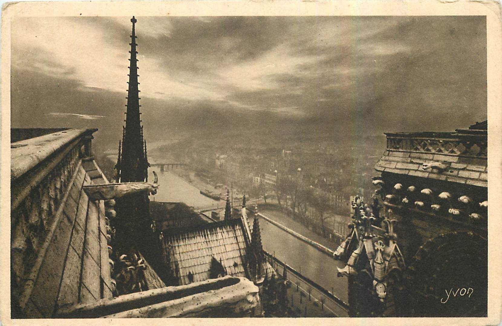 CPA Paris en flanant Notre Dame de Paris Perspective sur la Seine prise des Tours de Notre Dame 