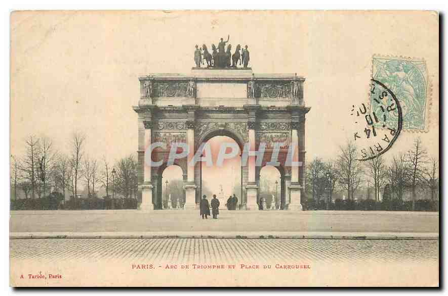 CPA Paris Arc de Triomphe et Place du Carrousel 