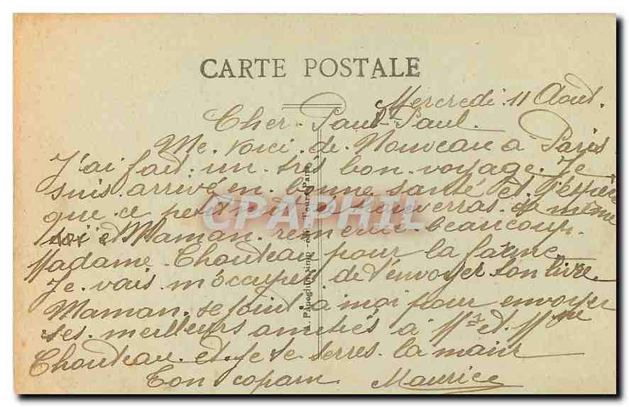 CPA Paris L'Arc de Triomphe et la Place de L'Etoile  — Rückseite