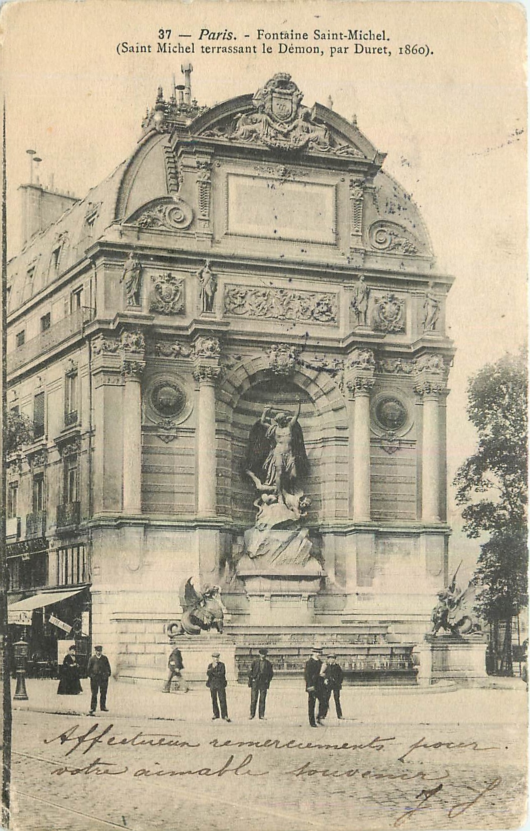 CPA Paris Fontaine Saint Michel Saint Michel terrassant le Demon 