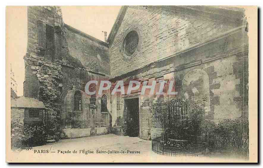 CPA Paris Facade de l'Eglise Saint Julien le Pauvre 