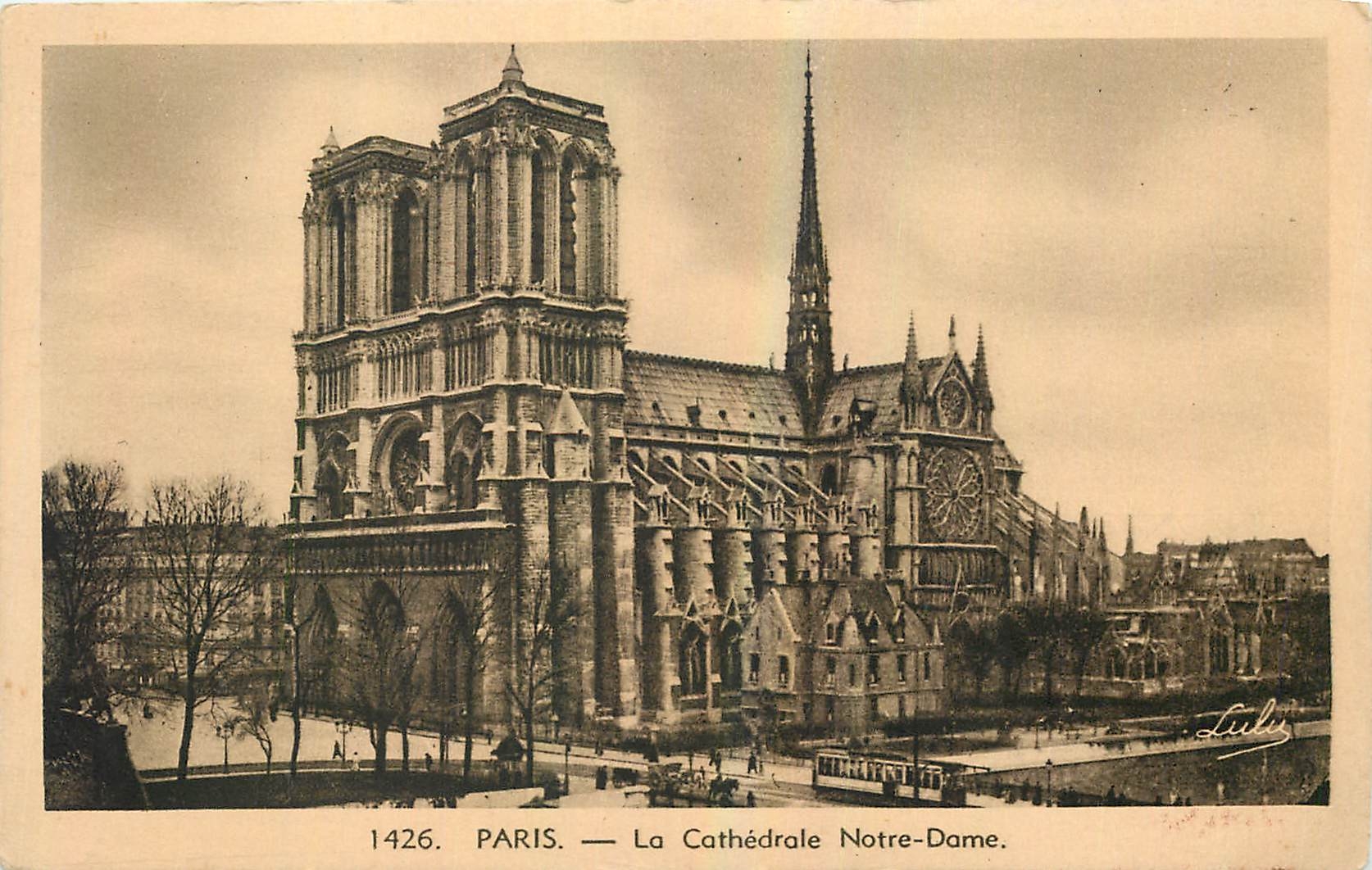 CPA Paris La Cathedrale Notre Dame 