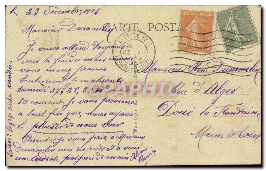 Angers CPA Vue generale du jardin du Mail — Rückseite