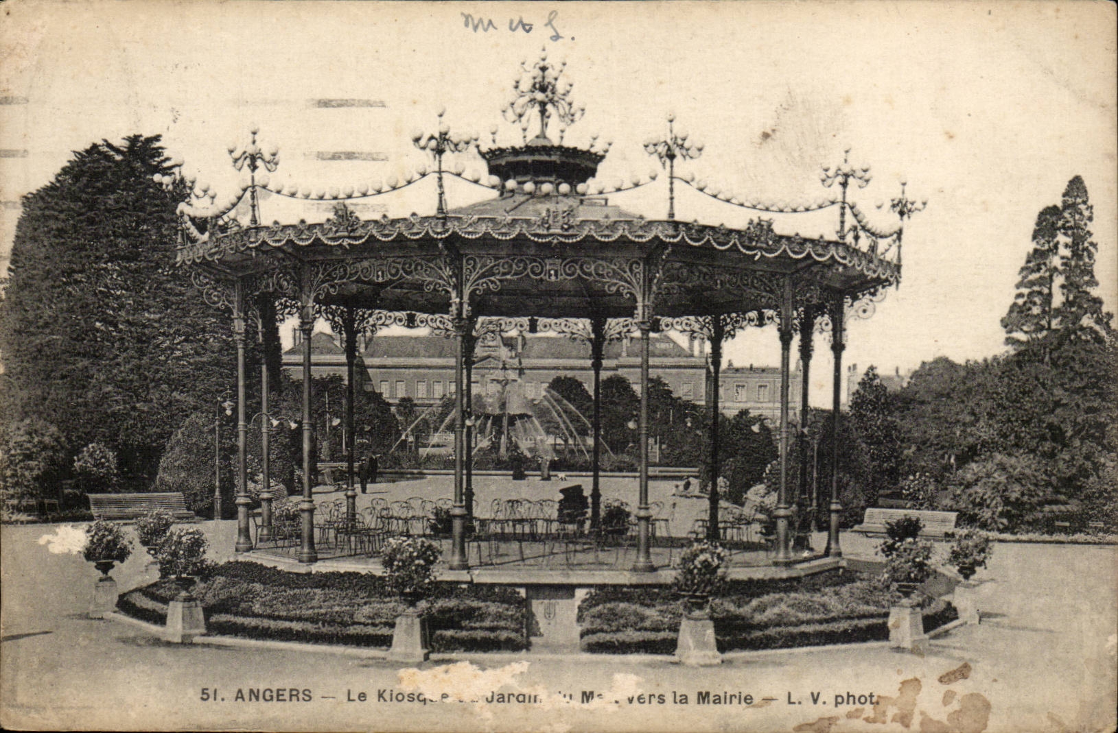 Angers CPA Le kiosque Le jardin du Mail et la Marie