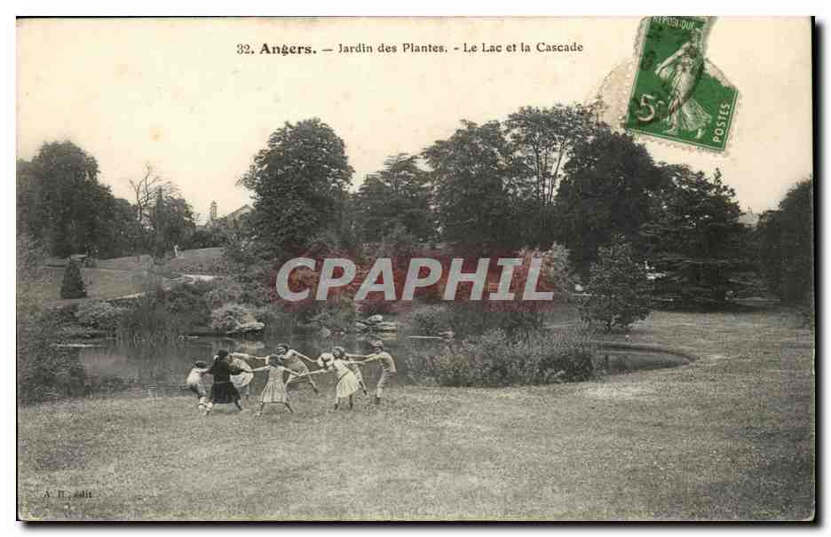 Angers CPA jardin des plantes Le lac et la cascade