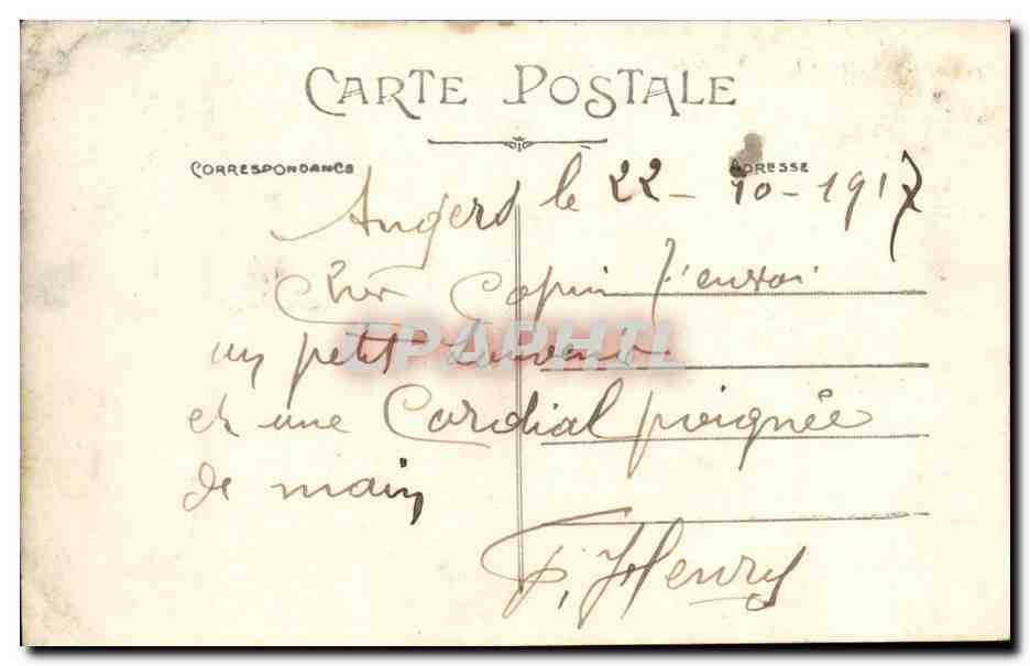 Angers CPA L'entree du chateau (animee soldats) — Rückseite