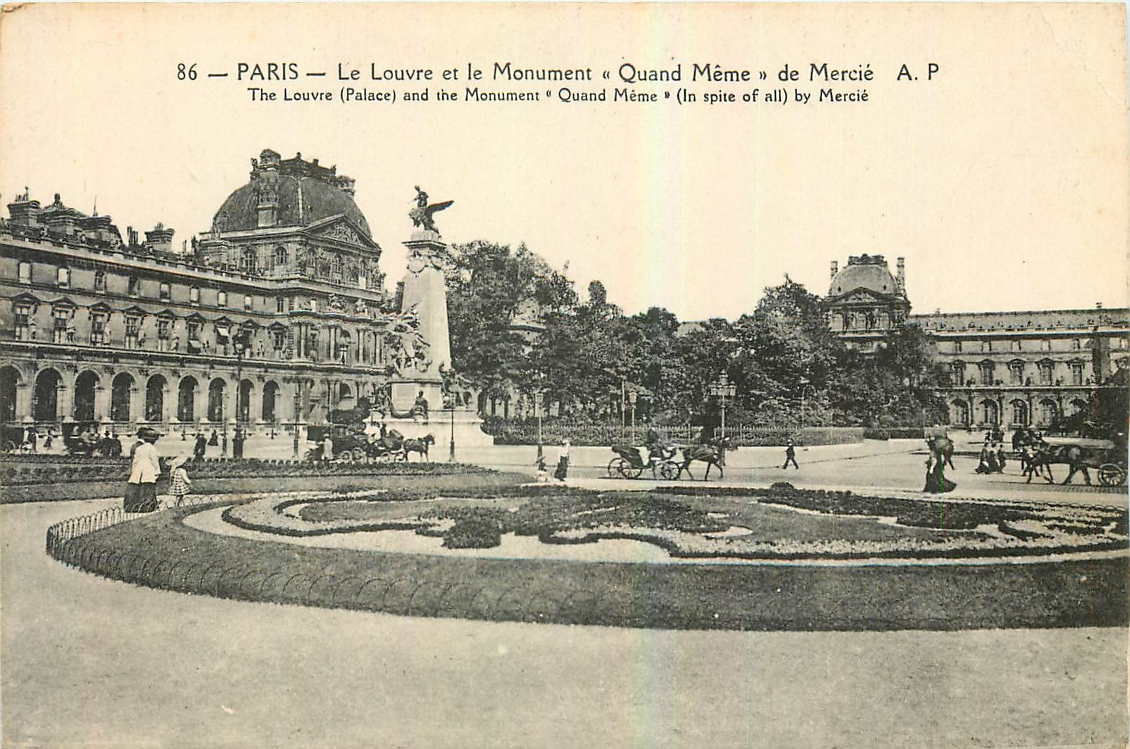CPA Paris le Louvre et le Monument Quand Meme de Mercie 