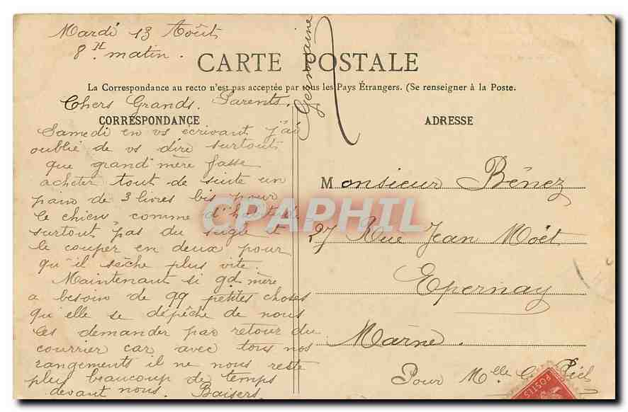CPA Le Raincy le Manoir du Plateau vu du Parc  — Rückseite