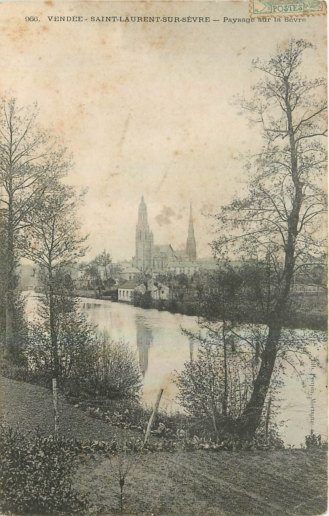 CPA Vendee Saint laurent sur Sevre Paysage sur la Sevre 