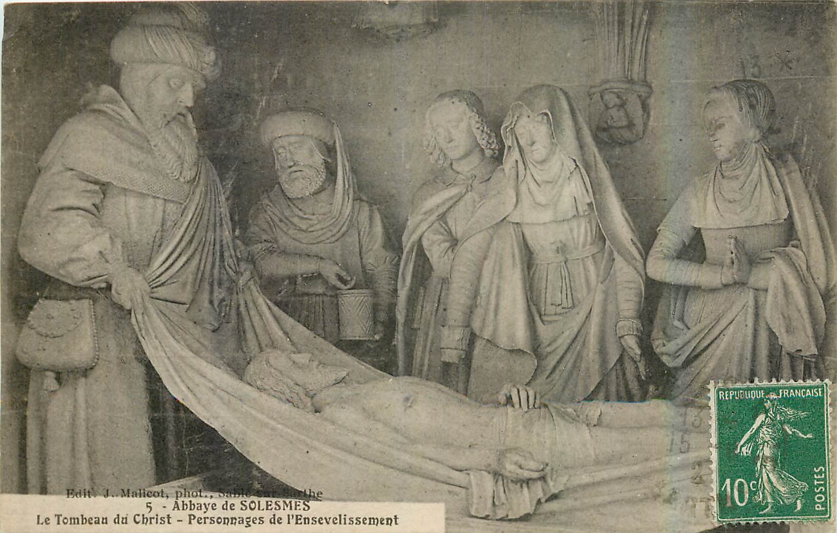 CPA Abbaye de Solesmes le tombeau du Christ Personnage de l'ensevelissement 