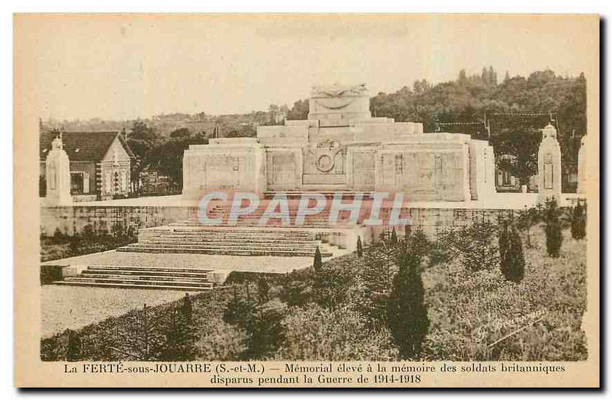 CPA La Ferte sous Jouarre S et M memorial eleve a la memoire des Soldat britanniques disparus pendan