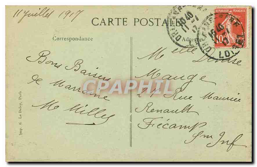 CPA Orleans vue generale Pont George V  — Verso