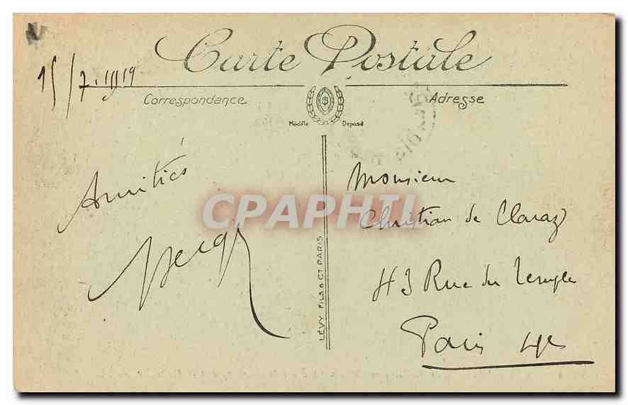 Moulins — Tour de l'Ancien Château des Ducs de Bourbon, dite la Malcoiffée — LL. n°43 — Rückseite
