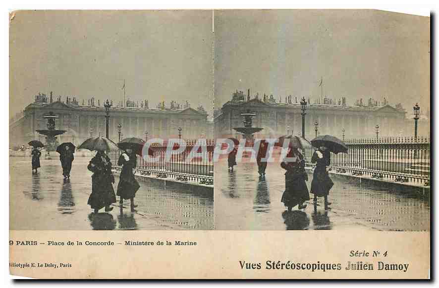 CPA Paris Place de la Concorde Ministere de la Marine Vues Stereoscopiques 