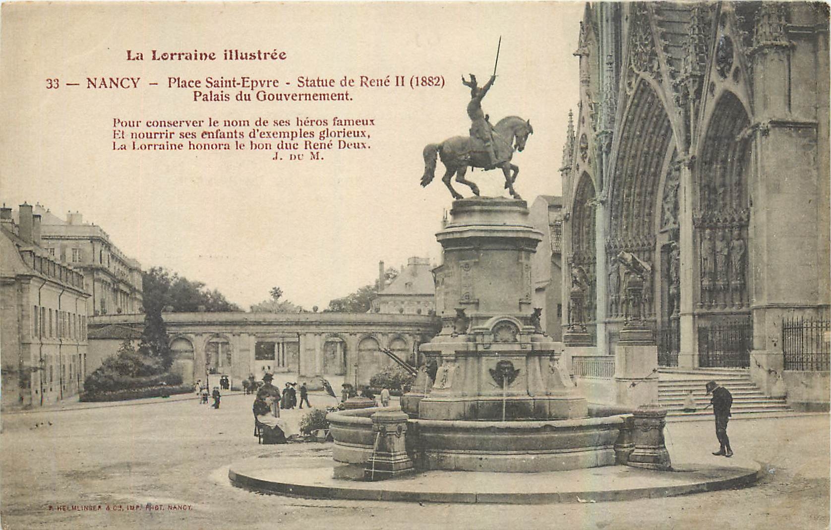 CPA La Lorraine Illustree Nancy Place Saint Epvre Statue de rene II Palais du Gouvernement 
