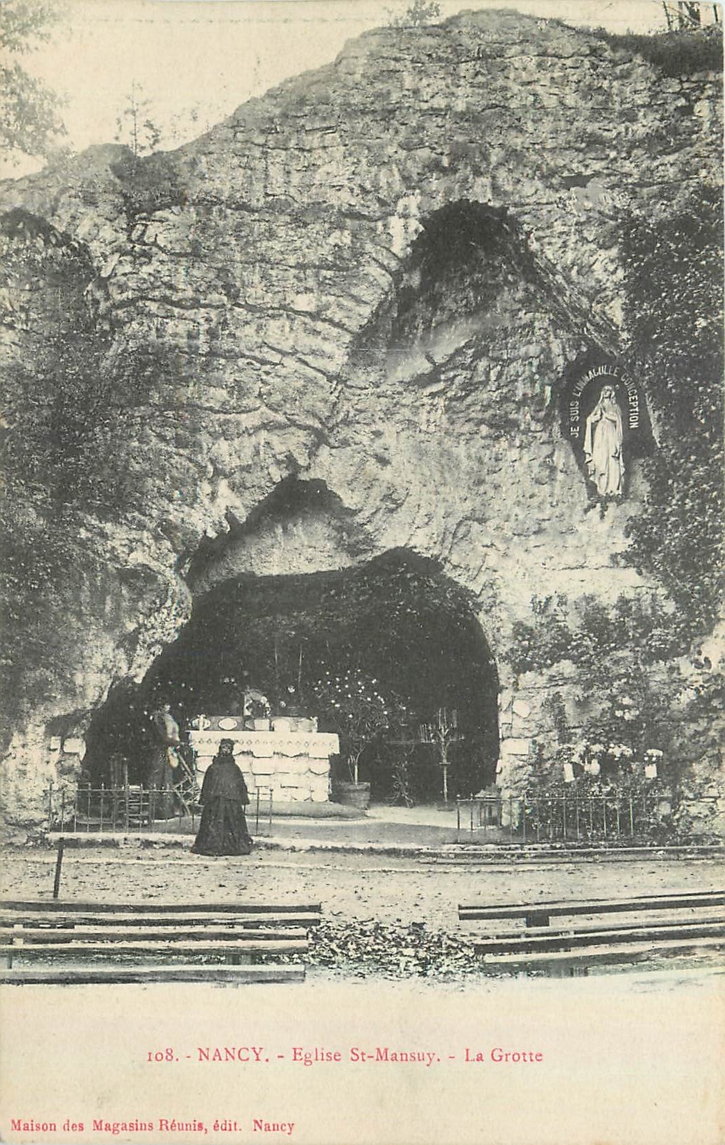 CPA Nancy Eglise St Mansuy La Grotte 