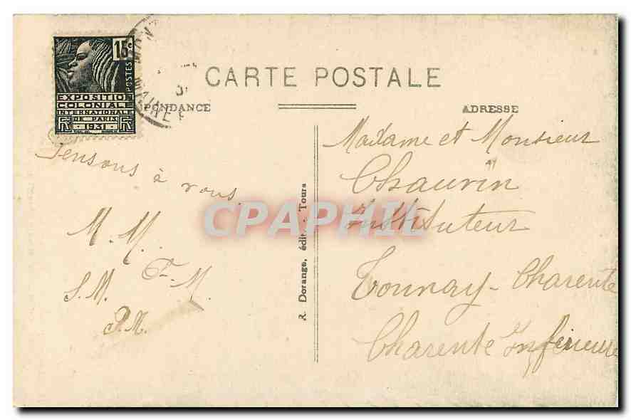 CPA Candes I et L L'Eglise Commencee en 1175 Petite Porte laterale Ouest du Porche  — Rückseite