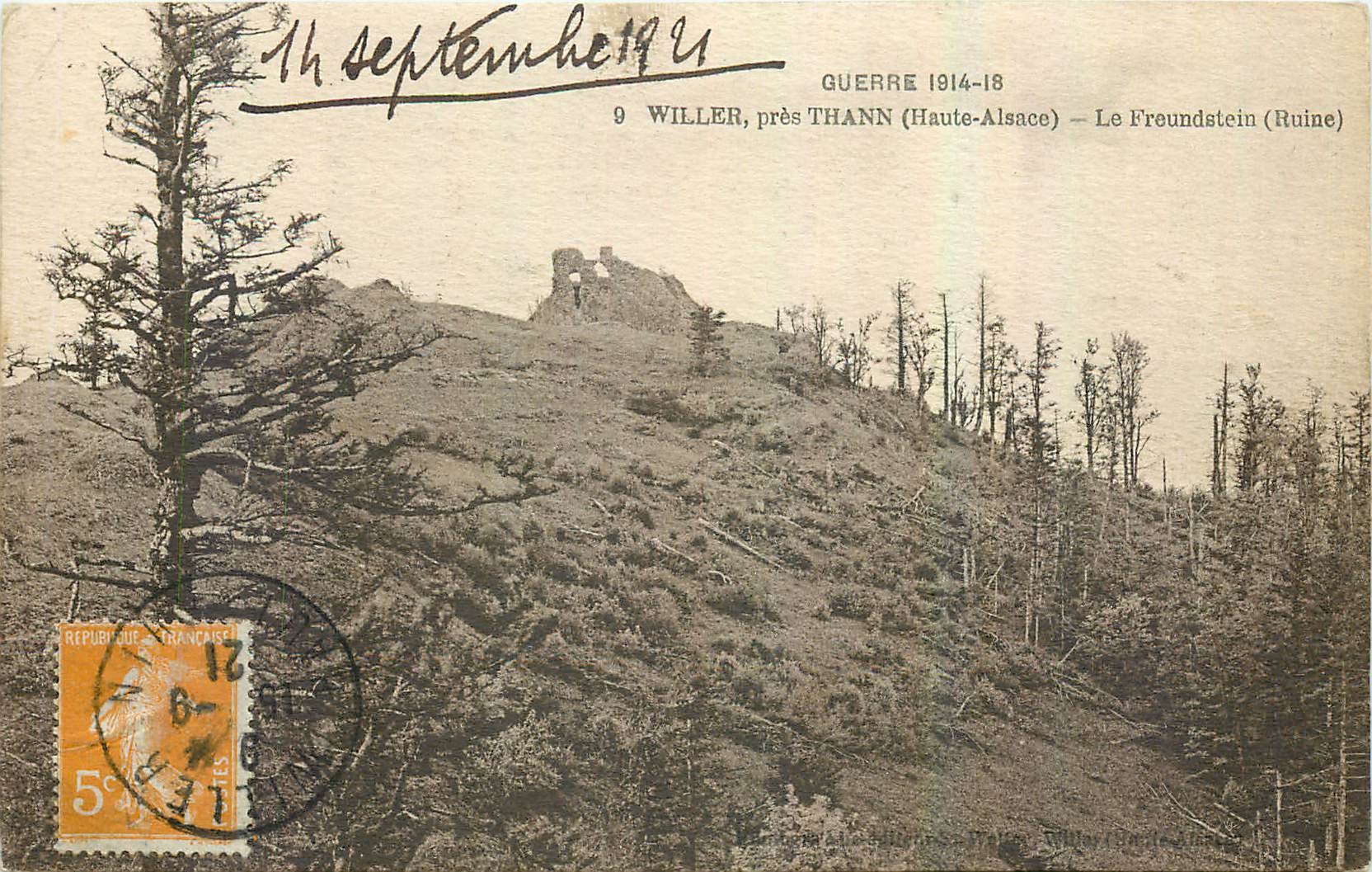 CPA Guerre 1914-18 Willer pres Thann Haute Alsace Le Freundstein Ruine 